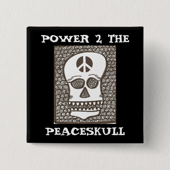 Power to the peaceskull button (Front)