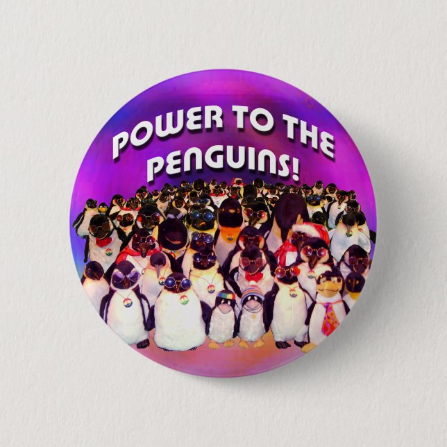 "Power to the Penguins" Button (Front)