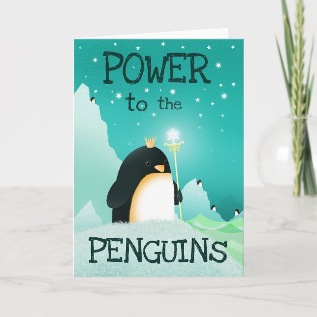 Power to the penguins - greeting cards (Front)