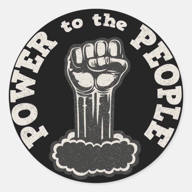 Power to the People Classic Round Sticker (Front)