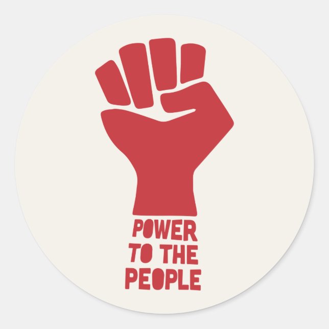 Power to the People Classic Round Sticker (Front)
