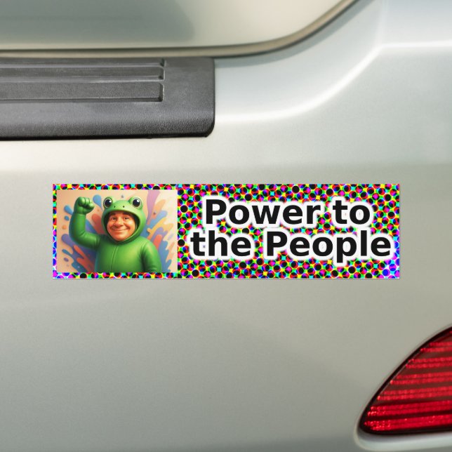 Power to the people. Man in a Frog suit. Bumper Sticker (On Car)
