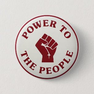 Power To The People Raised Fist Protest Resistance 6 Cm Round Badge