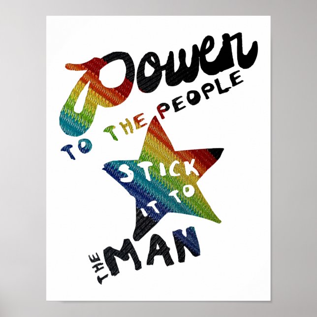 Power To The People (Retro Rainbow Patch) Poster (Front)