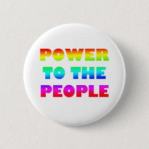 Power to the People Retro Style Protest Occupy 6 Cm Round Badge