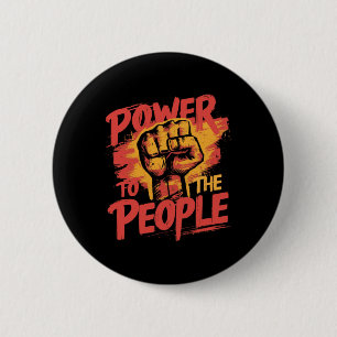 Power To The People Sticker  6 Cm Round Badge