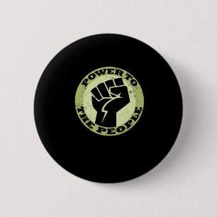 Power To The People Vintage Sticker 6 Cm Round Badge