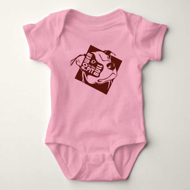 Power to the Pit Bull Baby Bodysuit (Front)
