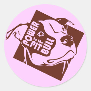 Power to the Pit Bull Classic Round Sticker