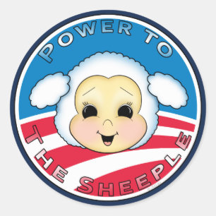 Power To The Sheeple (Obama) Classic Round Sticker