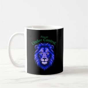 Power Under Control Cosmic Lion Face Minimal Coffee Mug