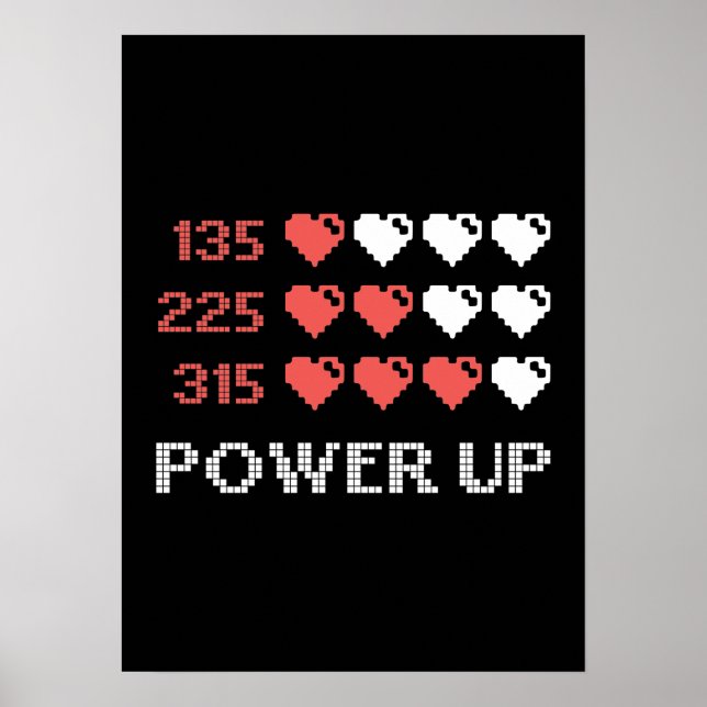 Power Up Bar, Funny, Gamer, Retro, Geek, Nerd Post Poster (Front)
