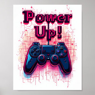 Power Up! Gaming Controller Poster