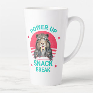 Power Up Snack Break Sabertooth Tiger Latte Mug
