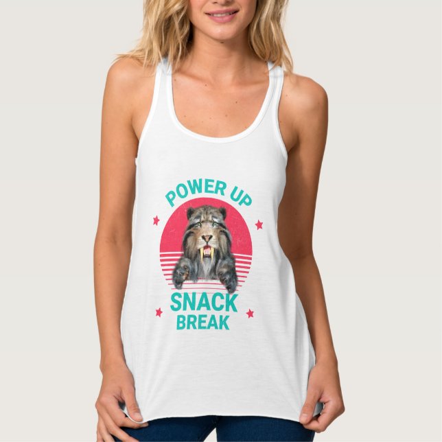 Power Up Snack Break Sabertooth Tiger Singlet (Front)