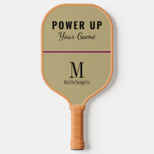 Power up your game Elegant Monogram Sand Ecru Pickleball Paddle