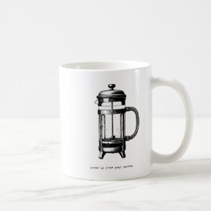 Power Up Your Grey - French Press Sticker Coffee Mug