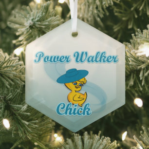 Power Walker Chick #3 Glass Tree Decoration