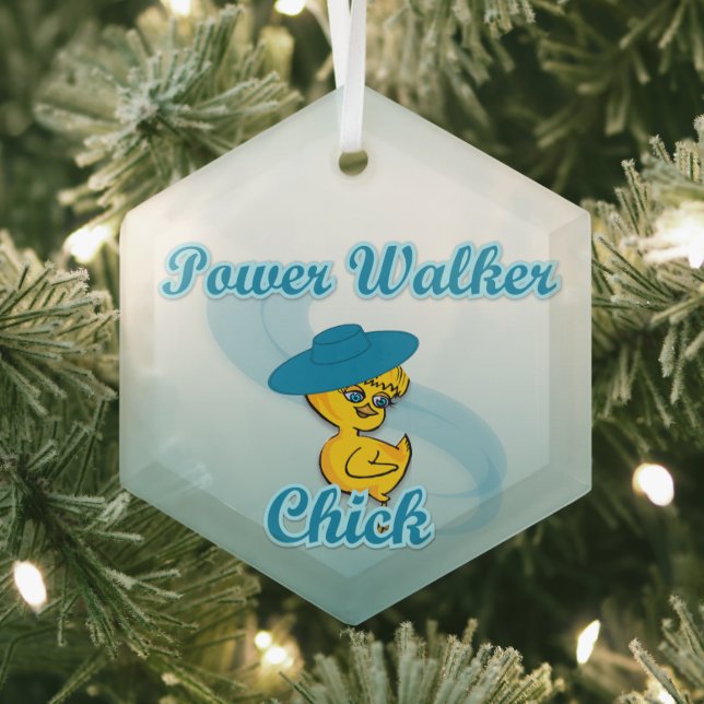 Power Walker Chick #3 Glass Tree Decoration (Insitu)