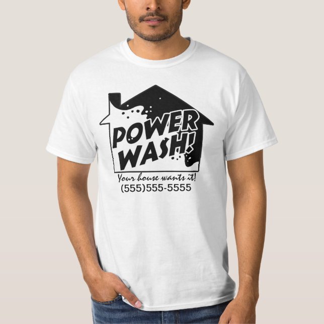 Power Wash business promotional t shirt (Front)