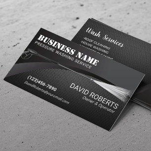 Power Wash Pressure Washing Black Metal Cleaning Business Card