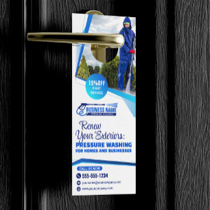 Power Wash Pressure Washing House Cleaning Service Door Hanger