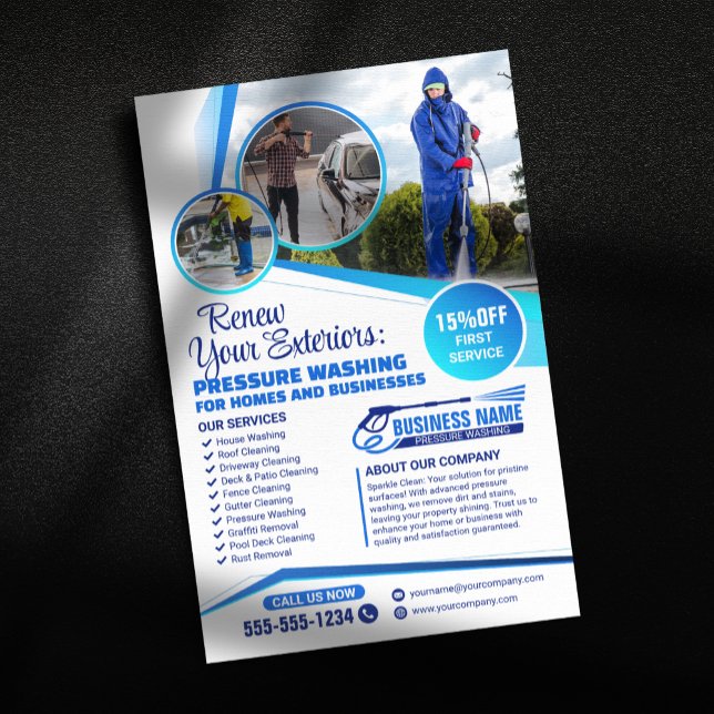 Power Wash Pressure Washing House Cleaning Service Flyer (Creator Uploaded)
