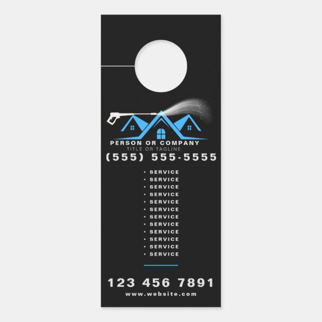 Power Washer House Cleaning Pressure Washing Door Hanger (Front)