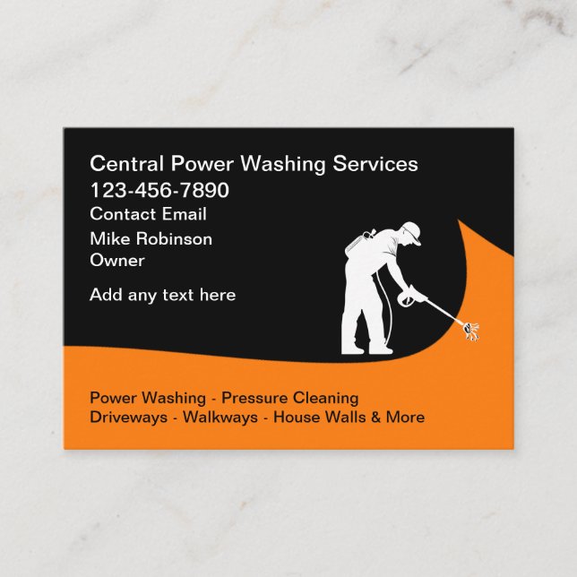 Power Washing And Pressure Cleaning Business Cards (Front)