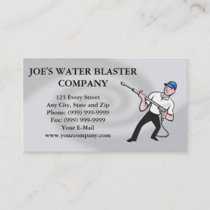 Power Washing Pressure Water Blaster Worker Business Card