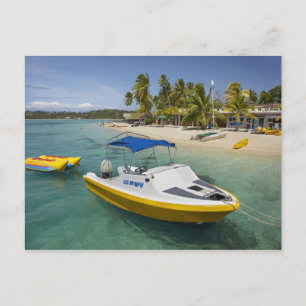 Powerboat and banana boat postcard