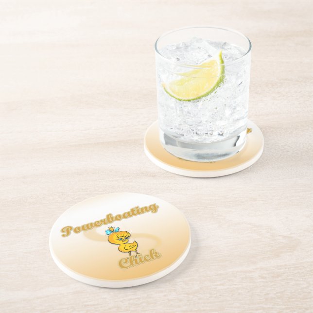 Powerboating Chick Coaster (Side)