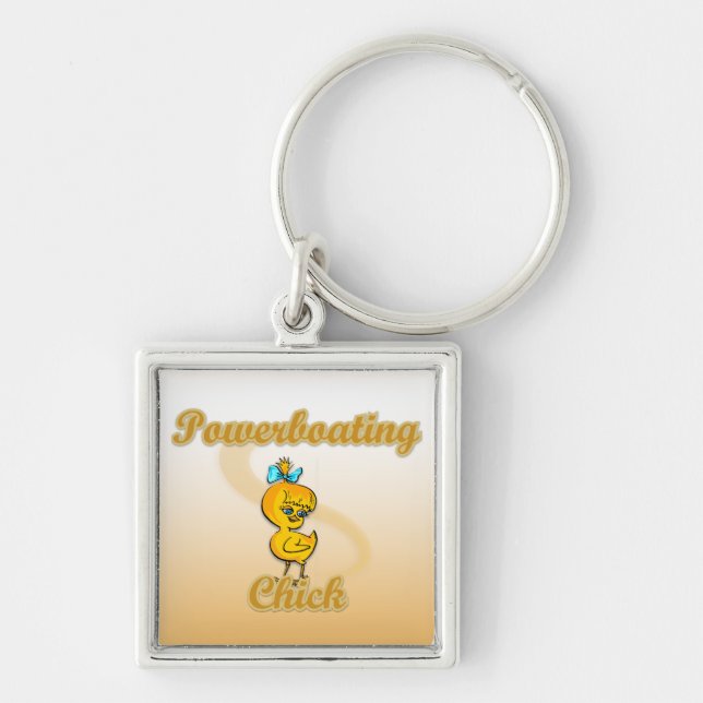 Powerboating Chick Key Ring (Front)