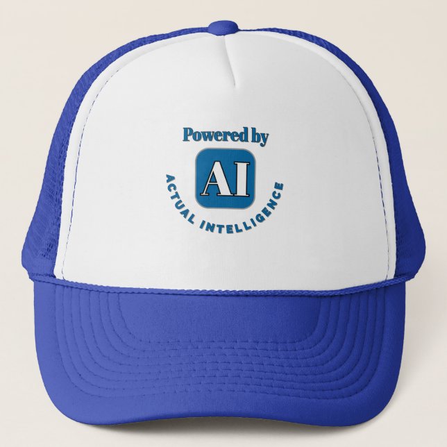 Powered by AI - Actual Intelligence Trucker Hat (Front)