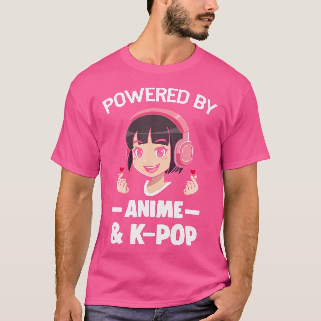 Powered By Anime  K-Pop Anime  K-Pop T-Shirt (Front)