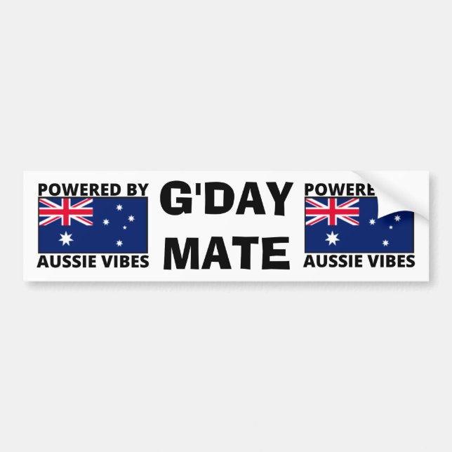 Powered by Aussie Vibes Bumper Sticker (Front)