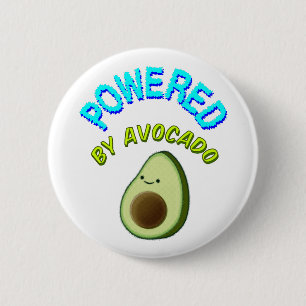 Powered By Avocado 6 Cm Round Badge