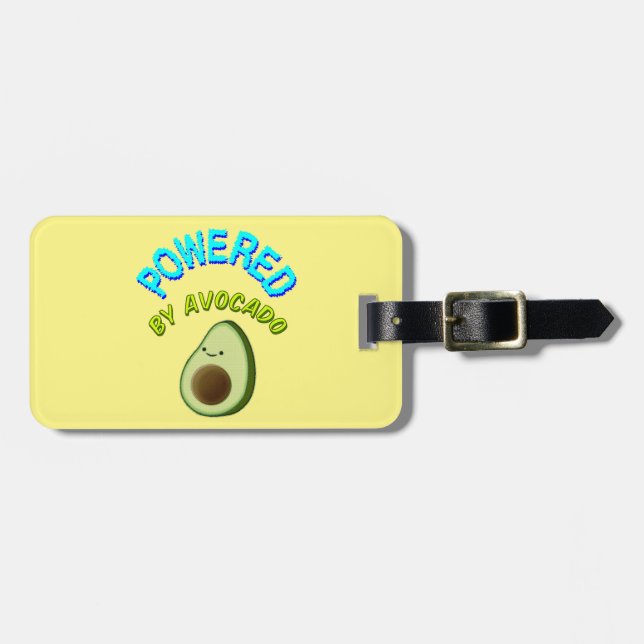 Powered By Avocado Luggage Tag (Front Horizontal)