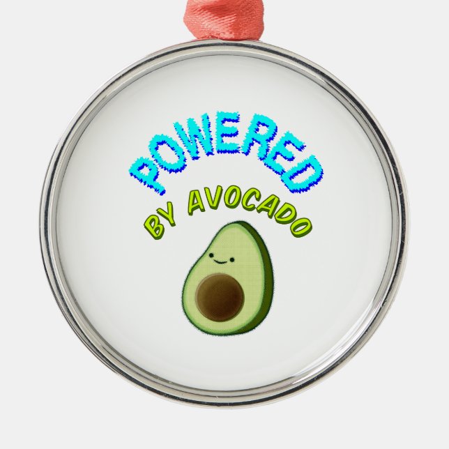 Powered By Avocado Metal Tree Decoration (Front)