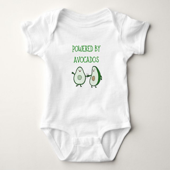 Powered by Avocados - Cool Vegan Baby Shirt (Front)