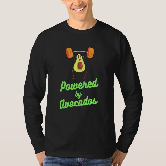 Powered By Avocados - Vegan Vegetarian Workout T-Shirt (Front)