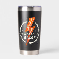 Powered by Bacon Funny Retro Foodie Aesthetic