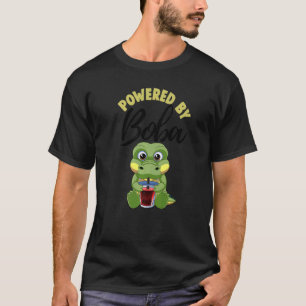 Powered By Boba Crocodile  Women Boba Tea T-Shirt