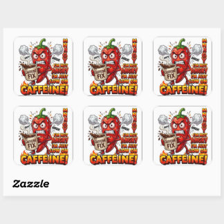 Powered By Caffeine Funny Sticker | Coffee Lover V