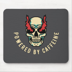 Powered by Caffeine - Skull Energy Mouse Pad
