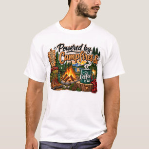 Powered by Campfires Camping Design T-Shirt