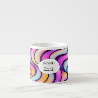 Powered by Chaos & Coffee – Personalized Colorful Espresso Cup