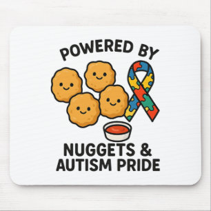 Powered By Chicken Nuggets And Autism Pride Men Wo Mouse Pad