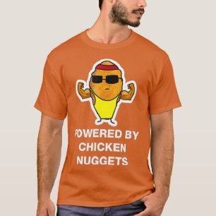 Powered By Chicken Nuggets Graphic Gym Workout T-Shirt