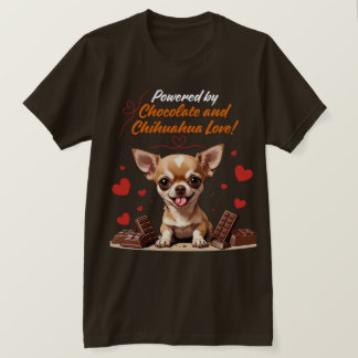 Powered by Chocolate and Chihuahua Love T-Shirt